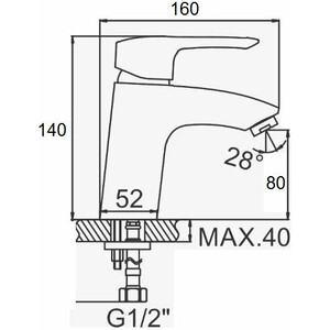 Смеситель для раковины D-Lin хром (D110422)