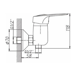 Смеситель для душа D-Lin хром (D160422)