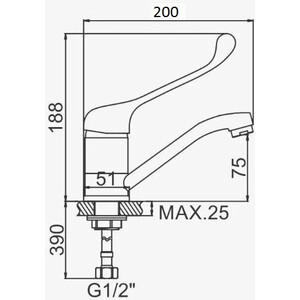 Смеситель для кухни D-Lin хром (D153427)