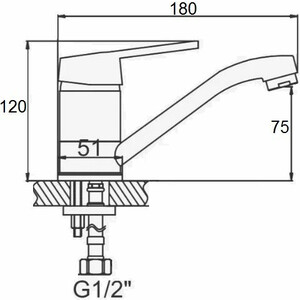 Смеситель для раковины D-Lin хром (D151429-1)