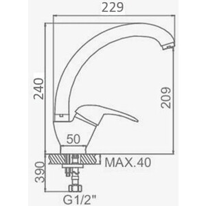 Смеситель для кухни D-Lin хром (D150409-1)