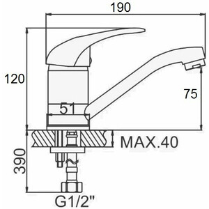 Смеситель для раковины D-Lin хром (D151409)