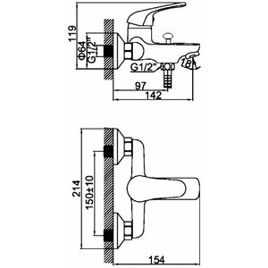 Смеситель для ванны D-Lin хром (D130352)