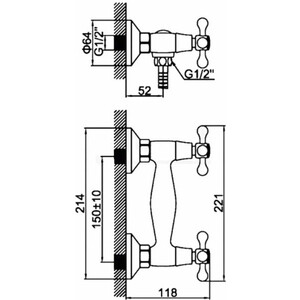 Смеситель для душа D-Lin хром (D160810)