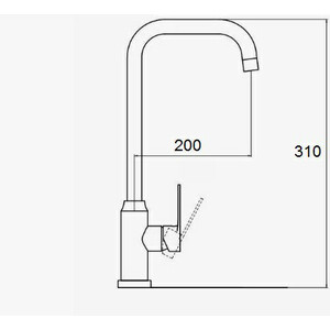 Смеситель для кухни D-Lin хром (D155422-L)