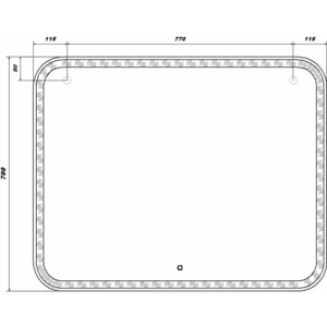 Зеркало Sanstar Varna 100х80 подсветка, сенсор, белое (361.1-2.4.1.)