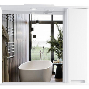 Зеркало-шкаф Sanstar Ориана 80х75 с подсветкой, белый (280.1-2.4.1.)