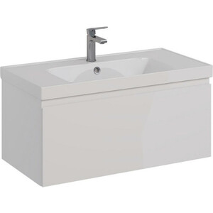 Тумба с раковиной Lemark Veon Mini 90х45 белый глянец (LM02VM90T, 641617)