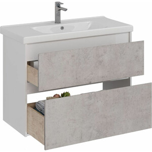 Тумба под раковину Lemark Combi 100х45 бетон/белый глянец (LM03C100T-Beton)