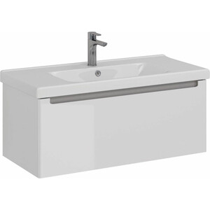 Тумба под раковину Lemark Buno mini 100х45 белый глянец (LM05BM100T)