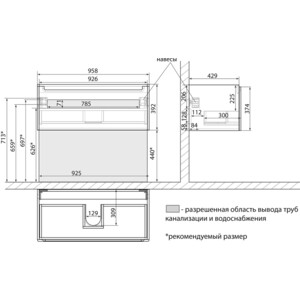Тумба под раковину Lemark Buno mini 100х45 белый глянец (LM05BM100T)
