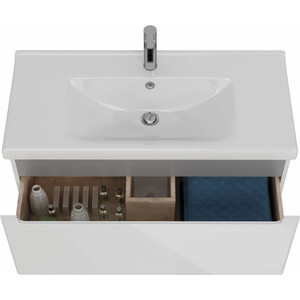 Тумба под раковину Lemark Buno mini 100х45 белый глянец (LM05BM100T)