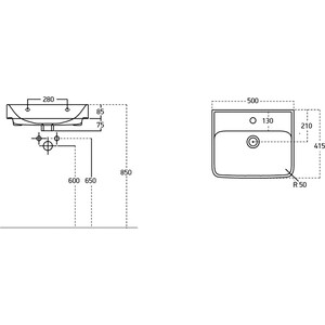 Раковина мебельная Dreja Neon 50х42 (551353)