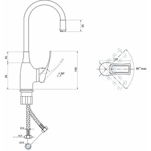 Смеситель для кухни Славен Цвет черный/хром (СЛ-ОД-Ц2Ч)