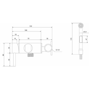 Гигиенический душ Славен Город с гигиенической лейкой, хром (СЛ-ОД-Д52)