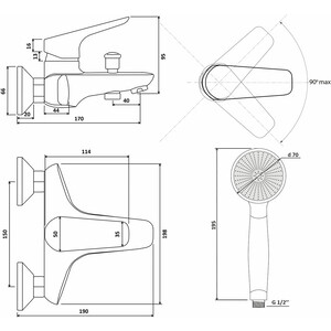 Смеситель для ванны Славен Коттедж хром (СЛ-ОД-Г30)