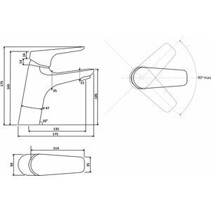 Смеситель для раковины Славен Коттедж хром (СЛ-ОД-Г10)