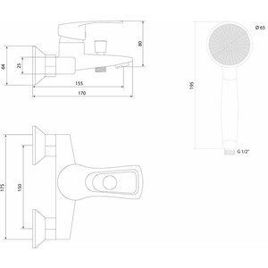 Смеситель для ванны Славен Прораб хром (СЛ-ОД-Ц30)