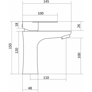 Смеситель для раковины Славен Сталь нержавеющая сталь (СЛ-ОД-Ж12)