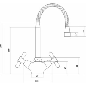 Смеситель для кухни Славен Прораб хром (СЛ-ДВ-О25)