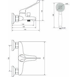 Смеситель для ванны Славен Хирург хром (СЛ-ОД-Х30)