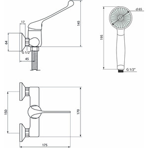 Смеситель для душа Славен Хирург хром (СЛ-ОД-Х40)