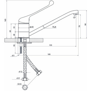 Смеситель для кухни Славен Хирург хром (СЛ-ОД-Х20)