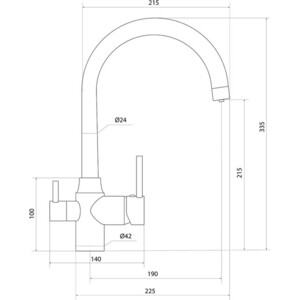 Смеситель для кухни Славен Город с подключением фильтра, белый (СЛ-ОД-Д74)