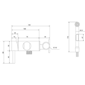 Гигиенический душ Славен Город с гигиенической лейкой, черный (СЛ-ОД-Д53)