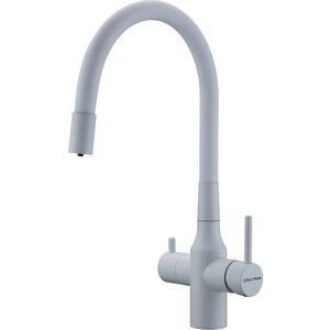 Смеситель для кухни Paulmark Salix с подключением фильтра, белый матовый (Sa213419-431)