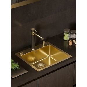 Смеситель для кухни Alveus Zina черный/золото (1136509)