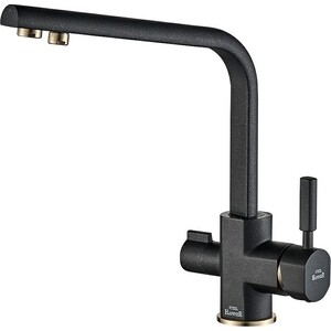 Смеситель для кухни ZorG Steel Hammer с подключением фильтра, черный матовый (SH 909 BLACK BR)