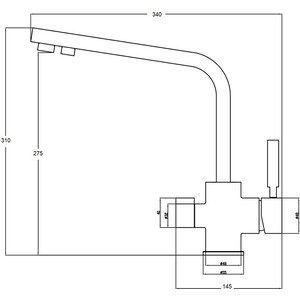 Смеситель для кухни ZorG Steel Hammer с подключением фильтра, черный матовый (SH 909 BLACK CR)