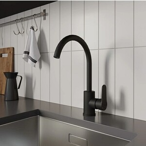 Смеситель для кухни Milardo Poli черный матовый (POLBLJ0M05)