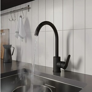 Смеситель для кухни Milardo Poli черный матовый (POLBLJ0M05)