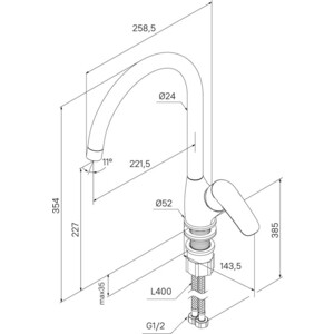Смеситель для кухни Milardo Rora сатин (RORBN0JM05)
