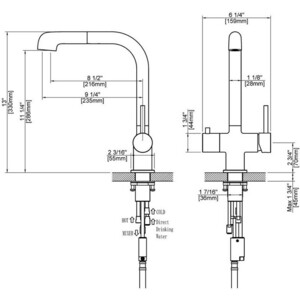 Смеситель для кухни Timo Saona с подключением фильтра, золото матовое (2346/17FL)