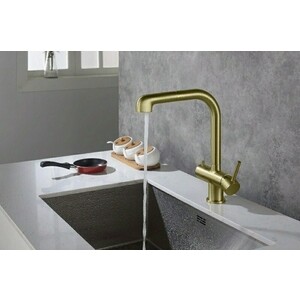 Смеситель для кухни Timo Saona с подключением фильтра, золото матовое (2346/17FL)