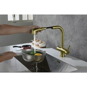 Смеситель для кухни Timo Saona с подключением фильтра, золото матовое (2346/17FL)