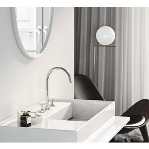 Смеситель для раковины Kludi Nova Fonte на 3 отверстия, с донным клапаном, хром (201430520)