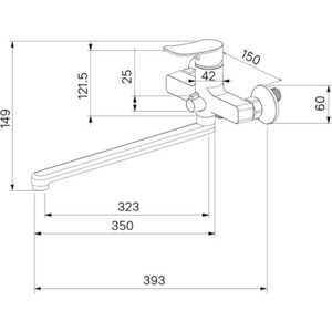 Смеситель для ванны Milardo Demi универсальный, глянцевый хром (DEMSB00M10)