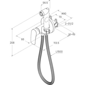 Гигиенический душ Milardo Rora с гигиенической лейкой, черный матовый (RORBLR0M08)