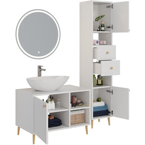 Тумба под раковину Dreja Luno 80х50 белый глянец (99.2002)