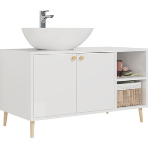 Тумба с раковиной Dreja Luno 100х50 белый глянец (99.2003, 641266)