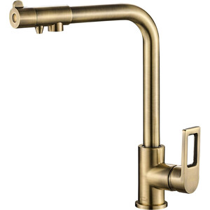 Смеситель для кухни ZorG Steel Hammer SH 572 BRONZE с подключением фильтра, бронза