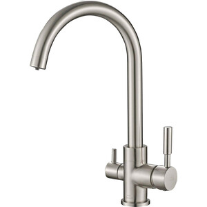 Смеситель для кухни ZorG Steel Hammer SH 713 SATIN с подключением фильтра, сатин