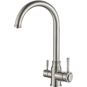 Смеситель для кухни ZorG Steel Hammer SH 763 INOX с подключением фильтра, нержавеющая сталь