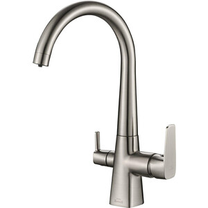 Смеситель для кухни ZorG Steel Hammer SH 819 SATIN с подключением фильтра, сатин