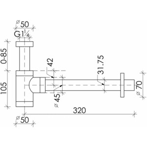 Сифон для раковины Ceramicanova цилиндрический, хром (70001CH)