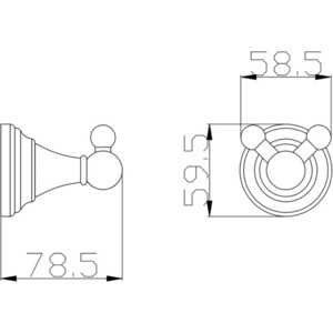 Крючок двойной Rav Slezak Morava черный матовый (MKA0102CMAT)